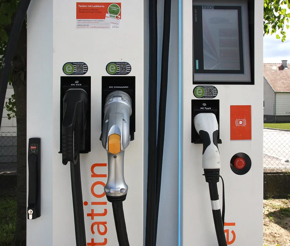 A charging station at Kasernenstraße 13a, Eisenstadt, Burgenland, Austria, showing the charging connectors